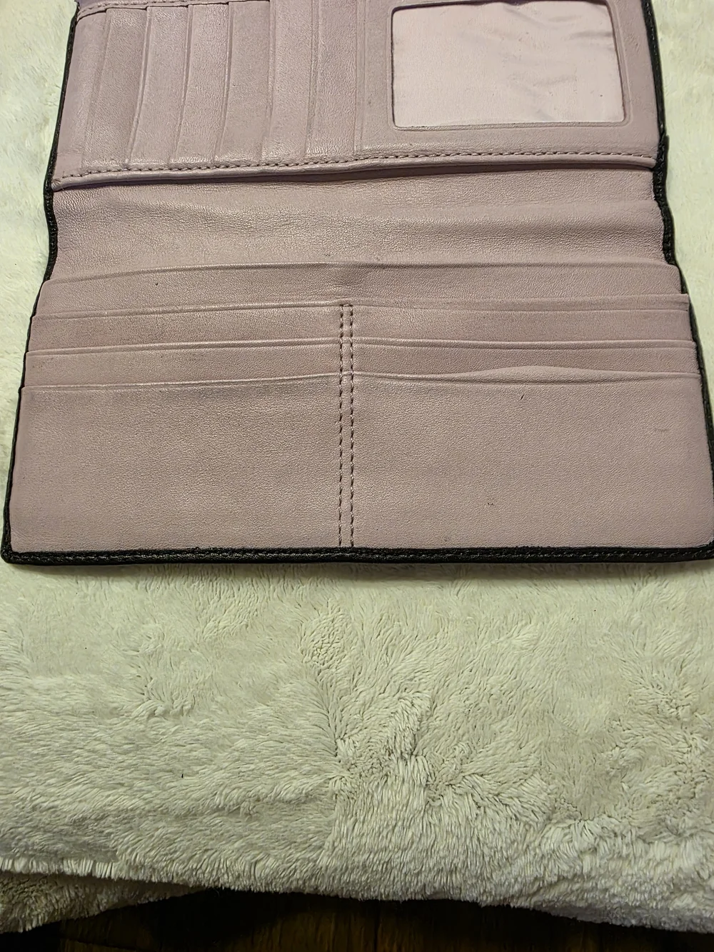 Coach Black Leather Trifold  Walley
